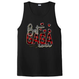 Christmas Personalized Best Gaga Ever Buffalo Plaid Great Gift PosiCharge Competitor Tank