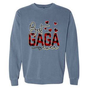 Christmas Personalized Best Gaga Ever Buffalo Plaid Great Gift Garment-Dyed Sweatshirt