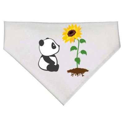 Cute Panda Bear Sunflower Summer Sunshine Panda Lover Cute Gift USA-Made Doggie Bandana