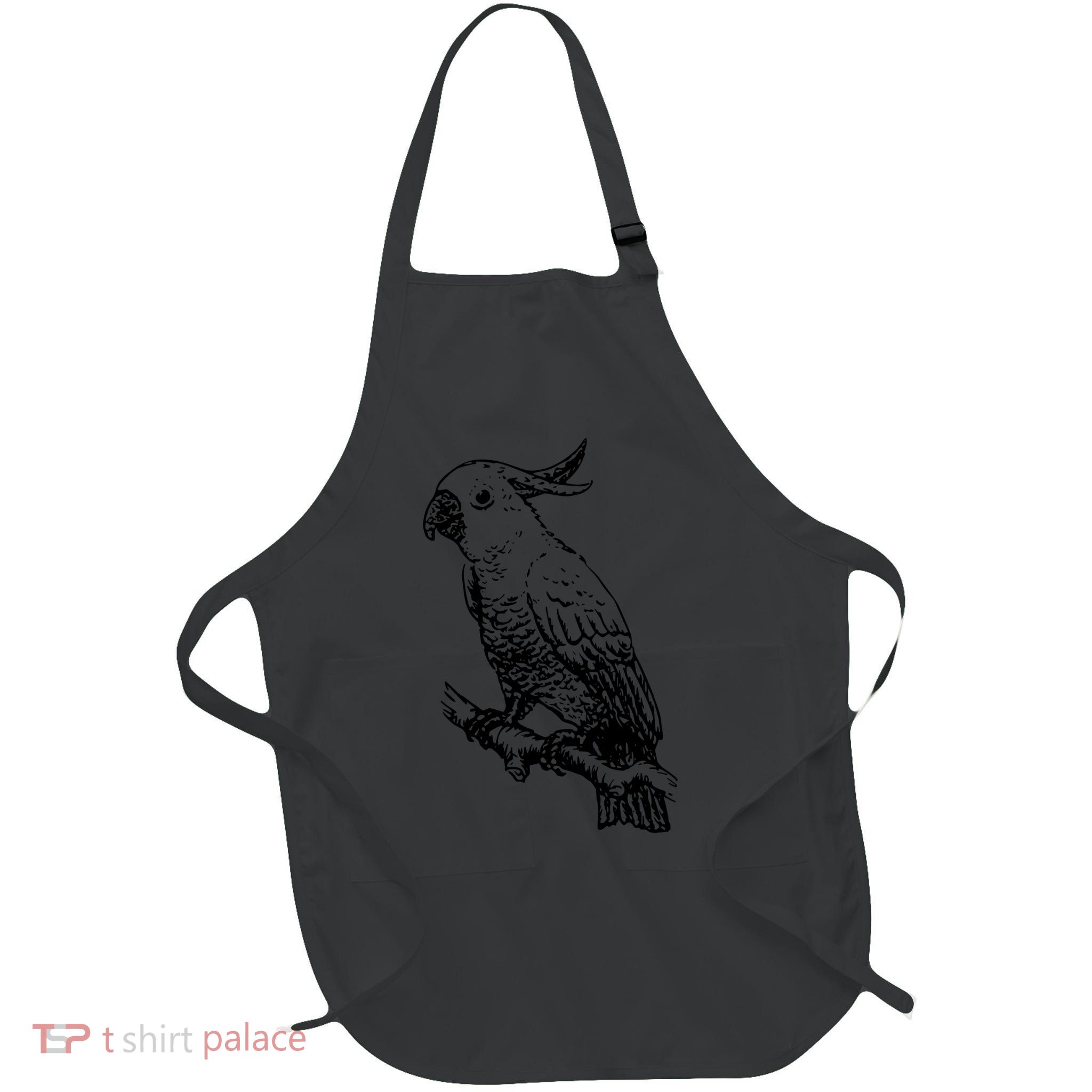 Cockatoo Parrot Bird Full-Length Apron With Pockets