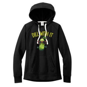 Crunchy Pickle Brine Vegan Dill With It Ferted Cucumber Gift Women's Fleece Hoodie