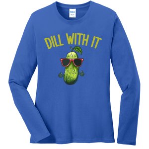 Crunchy Pickle Brine Vegan Dill With It Ferted Cucumber Gift Ladies Long Sleeve Shirt