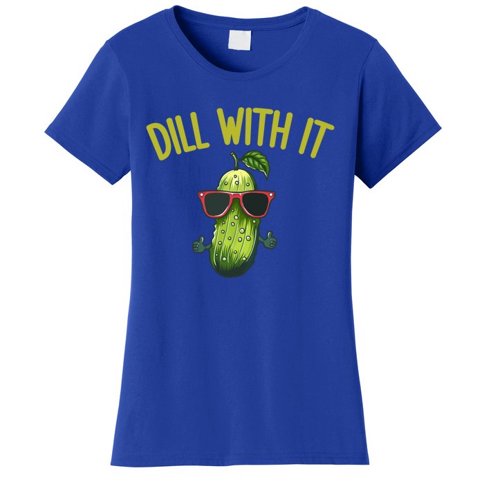 Crunchy Pickle Brine Vegan Dill With It Ferted Cucumber Gift Women's T-Shirt