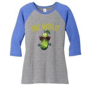 Crunchy Pickle Brine Vegan Dill With It Ferted Cucumber Gift Women's Tri-Blend 3/4-Sleeve Raglan Shirt