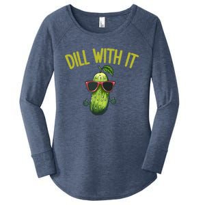 Crunchy Pickle Brine Vegan Dill With It Ferted Cucumber Gift Women's Perfect Tri Tunic Long Sleeve Shirt