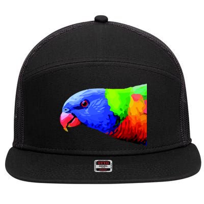 Cool Parrot Bird Funny Side Action 7 Panel Mesh Trucker Snapback Hat