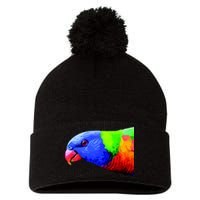 Cool Parrot Bird Funny Side Action Pom Pom 12in Knit Beanie
