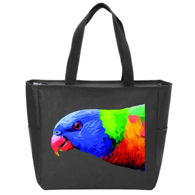Cool Parrot Bird Funny Side Action Zip Tote Bag