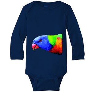 Cool Parrot Bird Funny Side Action Baby Long Sleeve Bodysuit