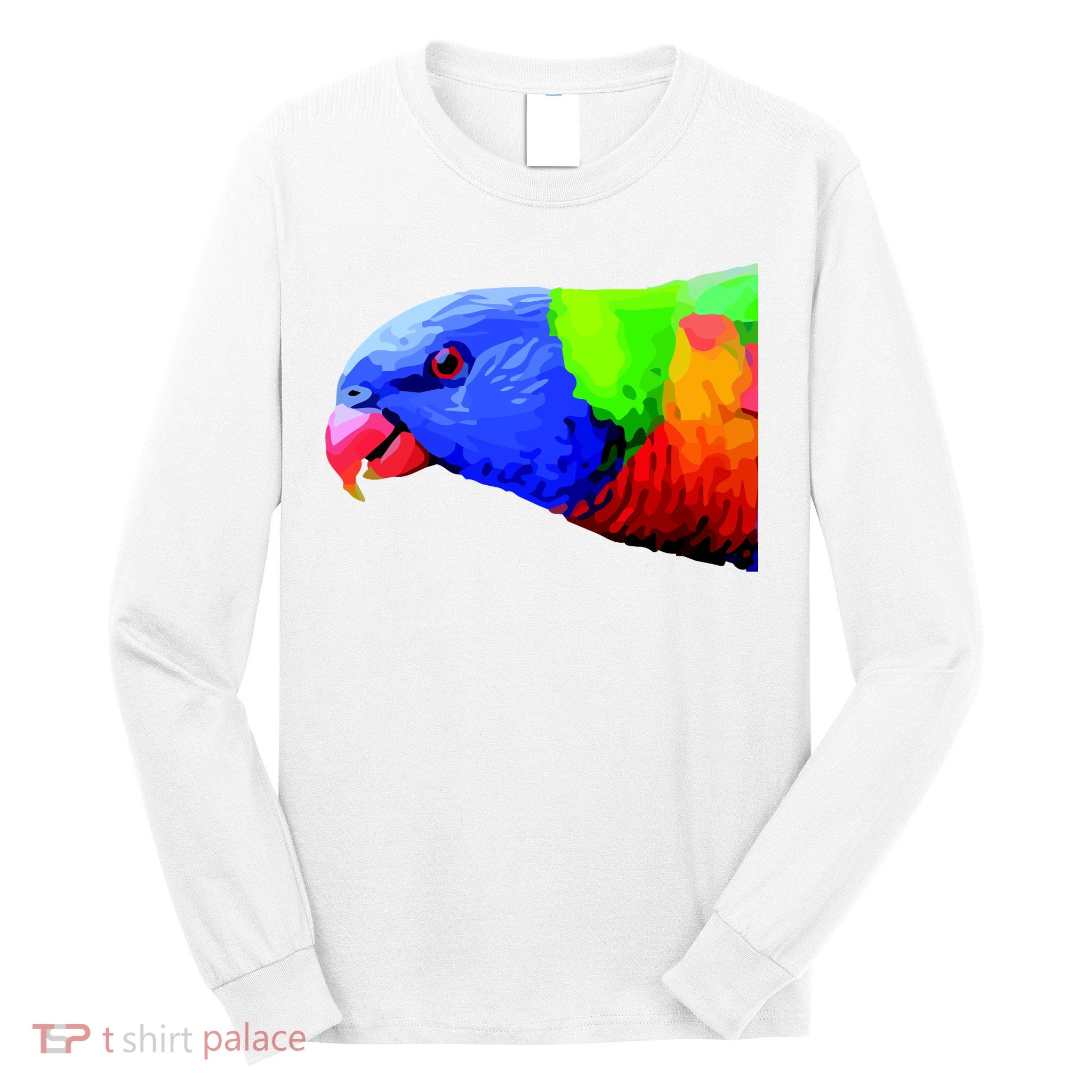 Cool Parrot Bird Funny Side Action Long Sleeve Shirt