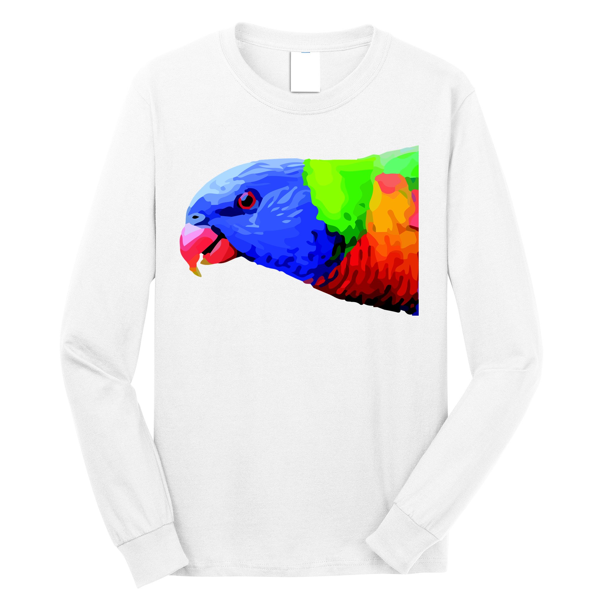 Cool Parrot Bird Funny Side Action Long Sleeve Shirt