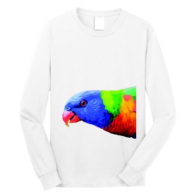 Cool Parrot Bird Funny Side Action Long Sleeve Shirt