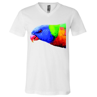 Cool Parrot Bird Funny Side Action V-Neck T-Shirt