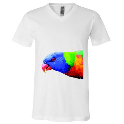 Cool Parrot Bird Funny Side Action V-Neck T-Shirt