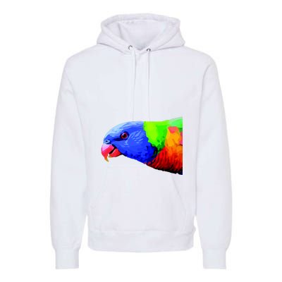 Cool Parrot Bird Funny Side Action Premium Hoodie