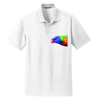 Cool Parrot Bird Funny Side Action Dry Zone Grid Polo