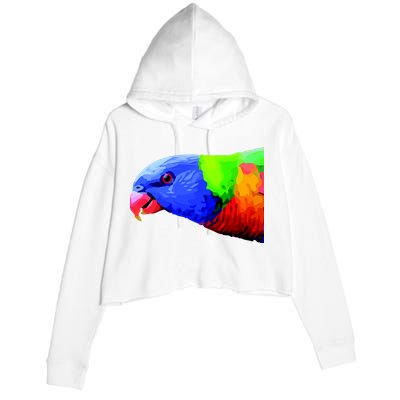 Cool Parrot Bird Funny Side Action Crop Fleece Hoodie