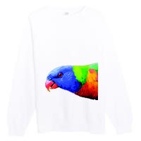 Cool Parrot Bird Funny Side Action Premium Crewneck Sweatshirt