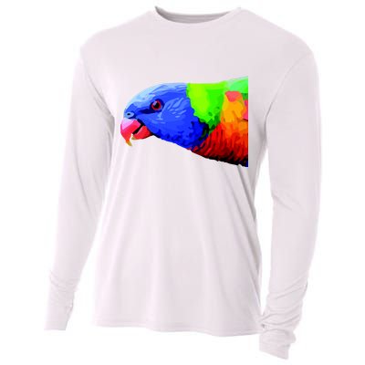 Cool Parrot Bird Funny Side Action Cooling Performance Long Sleeve Crew