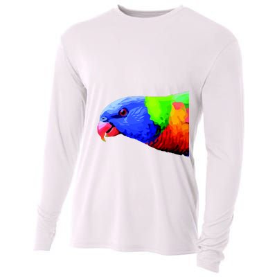 Cool Parrot Bird Funny Side Action Cooling Performance Long Sleeve Crew