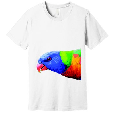 Cool Parrot Bird Funny Side Action Premium T-Shirt