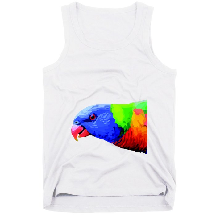 Cool Parrot Bird Funny Side Action Tank Top