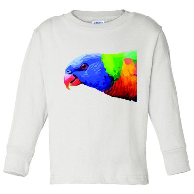 Cool Parrot Bird Funny Side Action Toddler Long Sleeve Shirt