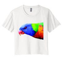 Cool Parrot Bird Funny Side Action Crop Top