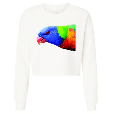 Cool Parrot Bird Funny Side Action Cropped Pullover Crew