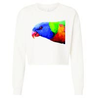 Cool Parrot Bird Funny Side Action Cropped Pullover Crew