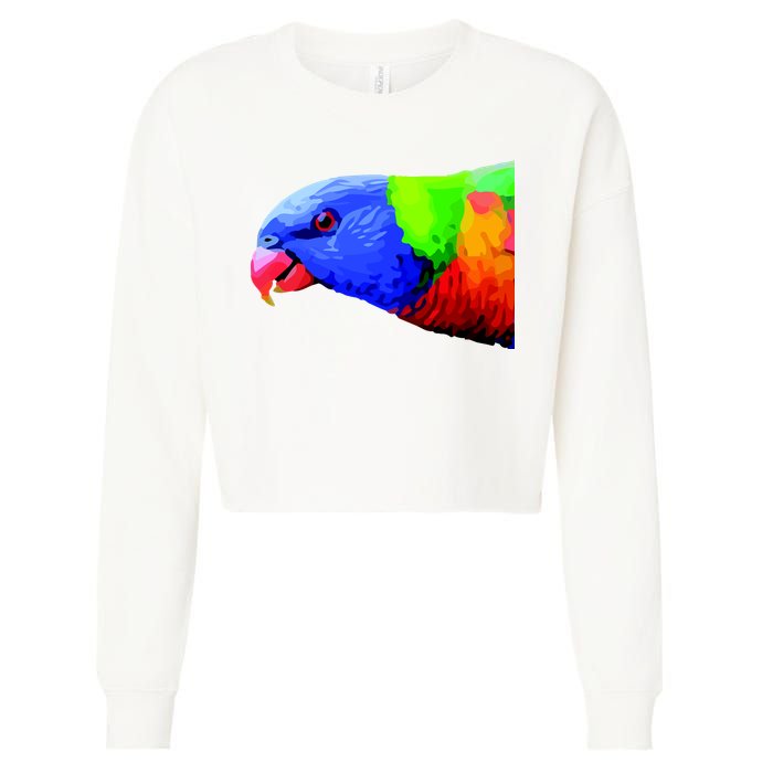 Cool Parrot Bird Funny Side Action Cropped Pullover Crew