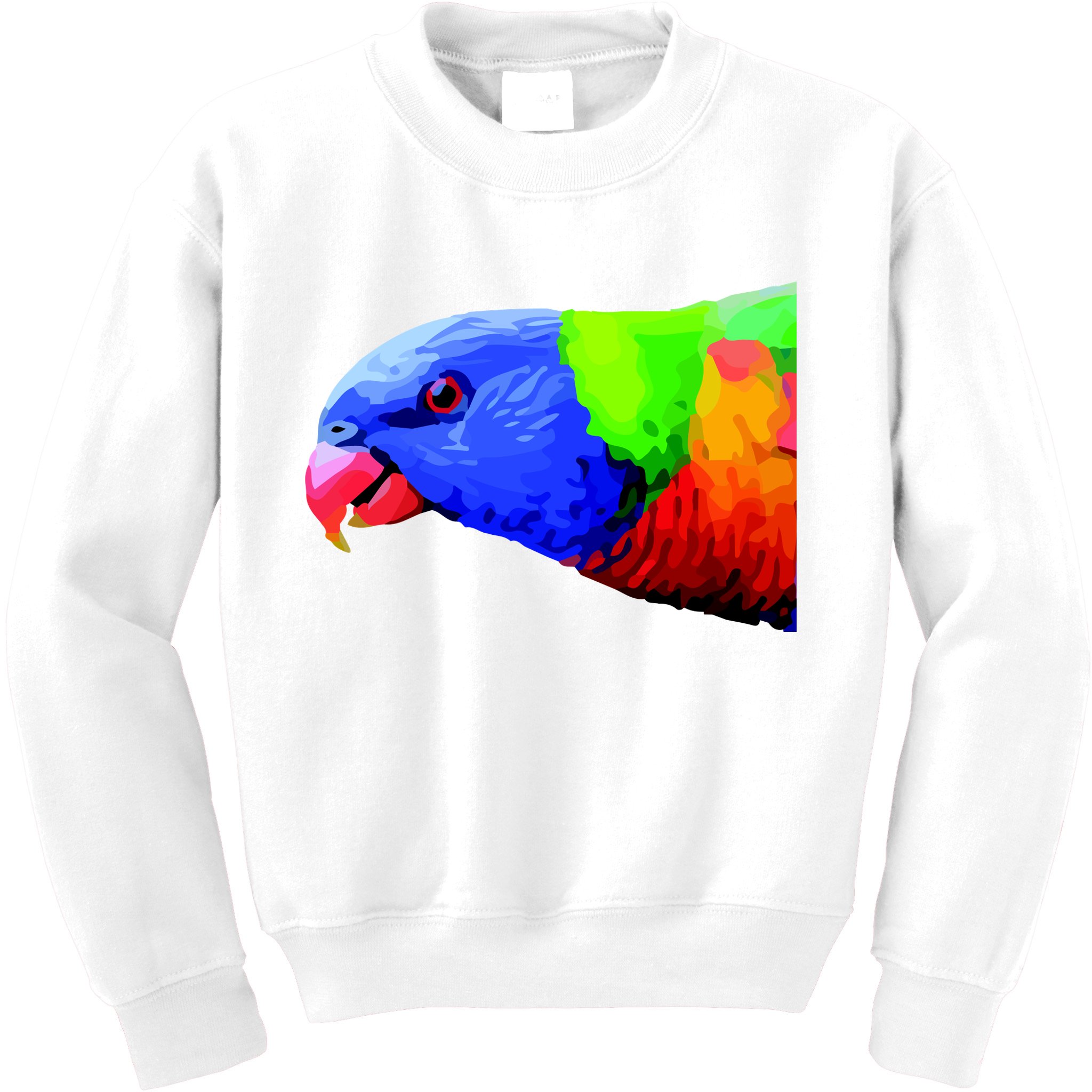 Cool Parrot Bird Funny Side Action Kids Sweatshirt