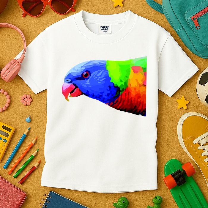 Cool Parrot Bird Funny Side Action Kids T-Shirt