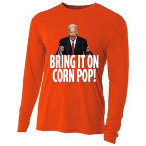 Corn Pop Biden Funny Cornpop Bad Dude Joe Biden Meme Cooling Performance Long Sleeve Crew