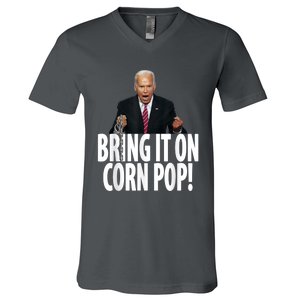 Corn Pop Biden Funny Cornpop Bad Dude Joe Biden Meme V-Neck T-Shirt