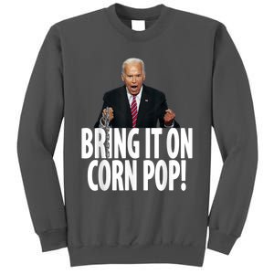 Corn Pop Biden Funny Cornpop Bad Dude Joe Biden Meme Tall Sweatshirt