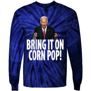 Corn Pop Biden Funny Cornpop Bad Dude Joe Biden Meme Tie-Dye Long Sleeve Shirt