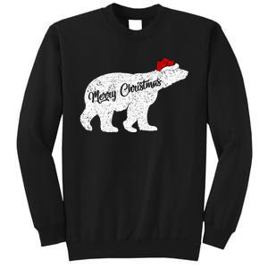 Christmas Polar Bear Santa Hat Festive Animal Lover Gift Sweatshirt