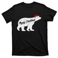 Christmas Polar Bear Santa Hat Festive Animal Lover Gift T-Shirt