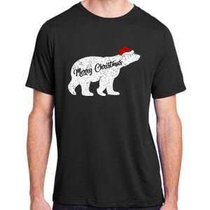 Christmas Polar Bear Santa Hat Festive Animal Lover Gift Adult ChromaSoft Performance T-Shirt