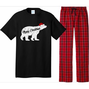 Christmas Polar Bear Santa Hat Festive Animal Lover Gift Pajama Set