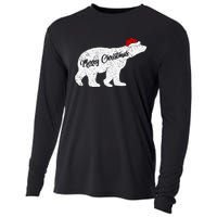 Christmas Polar Bear Santa Hat Festive Animal Lover Gift Cooling Performance Long Sleeve Crew