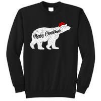 Christmas Polar Bear Santa Hat Festive Animal Lover Gift Tall Sweatshirt