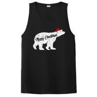 Christmas Polar Bear Santa Hat Festive Animal Lover Gift PosiCharge Competitor Tank