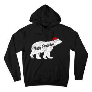 Christmas Polar Bear Santa Hat Festive Animal Lover Gift Tall Hoodie