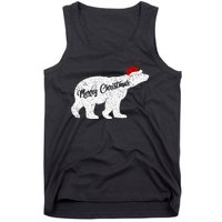 Christmas Polar Bear Santa Hat Festive Animal Lover Gift Tank Top