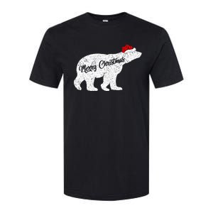 Christmas Polar Bear Santa Hat Festive Animal Lover Gift Softstyle CVC T-Shirt