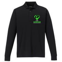 Cerebral Palsy Brain Damage Awareness CP Is My Superpower Performance Long Sleeve Polo