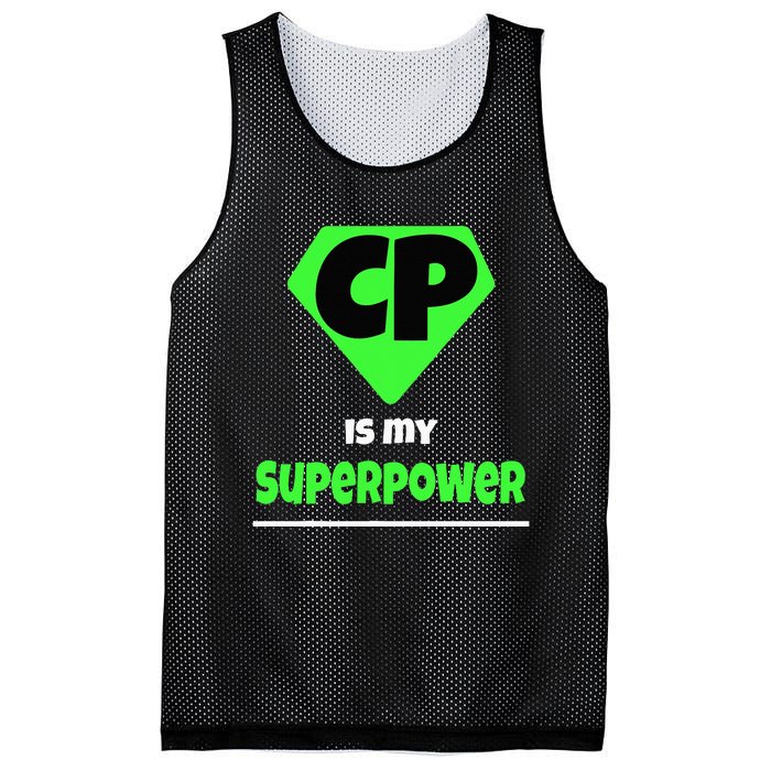 Cerebral Palsy Brain Damage Awareness CP Is My Superpower Mesh Reversible Basketball Jersey Tank