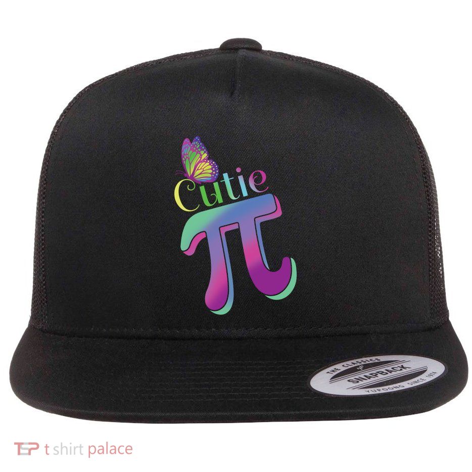 Cutie Pi Butterfly Mathematics Love Math Happy Pi Day Gift Flat Bill Trucker Hat